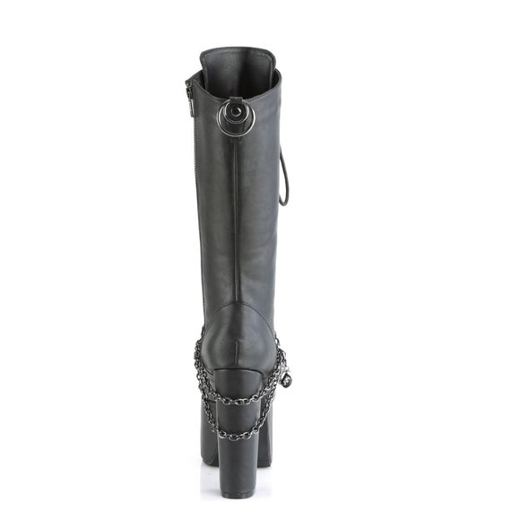 Demonia Torment 170 Black Platform Knee High Boots - Picture 2 of 5